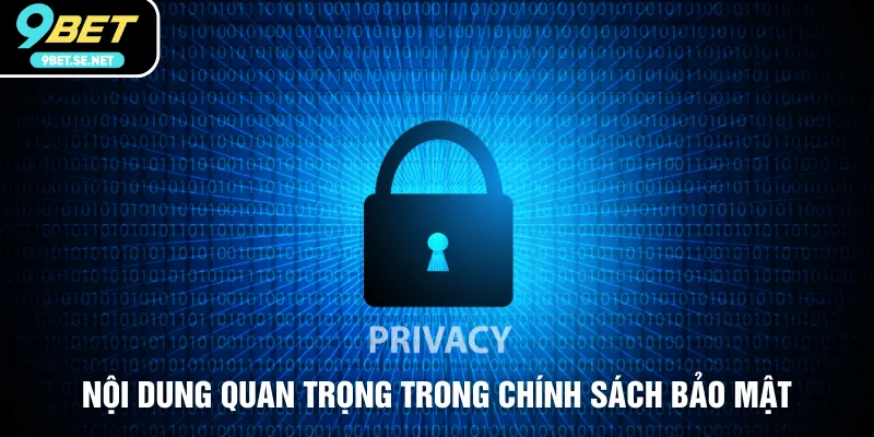 Nội dung quan trọng trong chính sách bảo mật